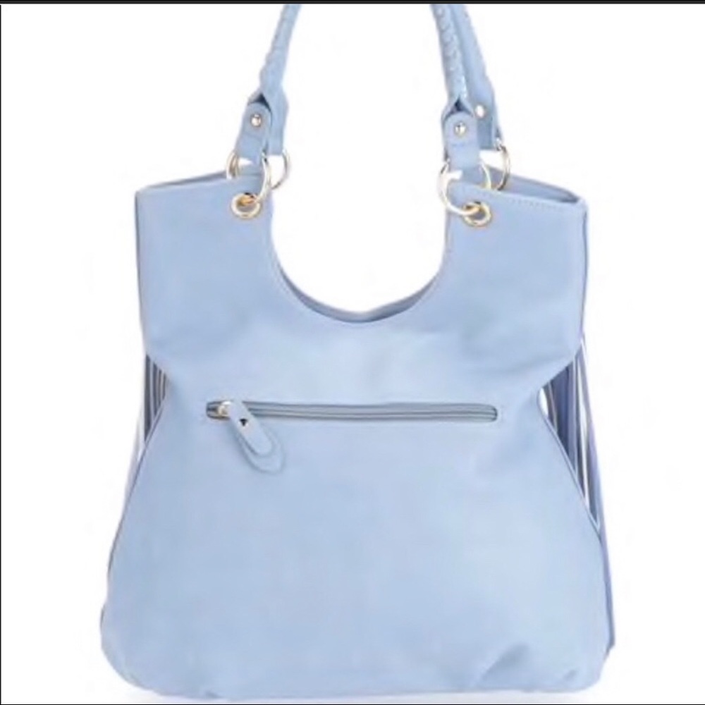 💙Sasha Vieta Aqua Vegan Leather Fringe Bag - Picture 2 of 16